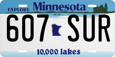 MN license plate 607SUR