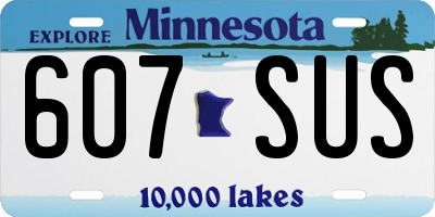 MN license plate 607SUS