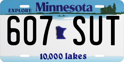 MN license plate 607SUT