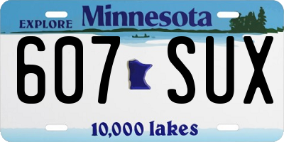 MN license plate 607SUX