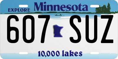 MN license plate 607SUZ