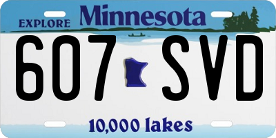MN license plate 607SVD