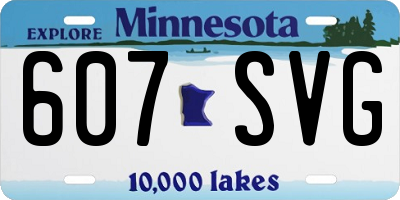 MN license plate 607SVG