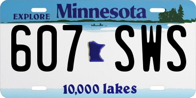 MN license plate 607SWS
