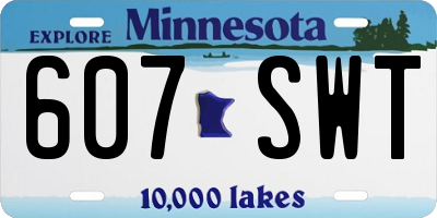 MN license plate 607SWT