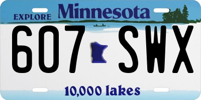 MN license plate 607SWX