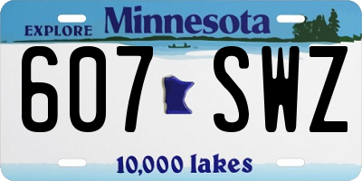 MN license plate 607SWZ