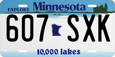 MN license plate 607SXK