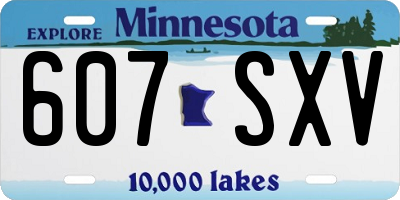 MN license plate 607SXV