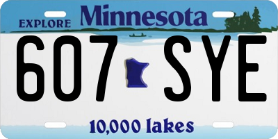 MN license plate 607SYE