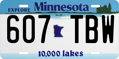 MN license plate 607TBW