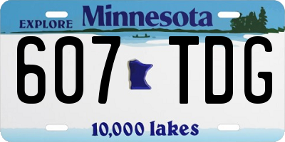 MN license plate 607TDG