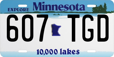 MN license plate 607TGD