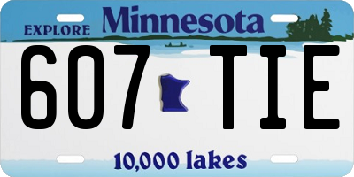MN license plate 607TIE