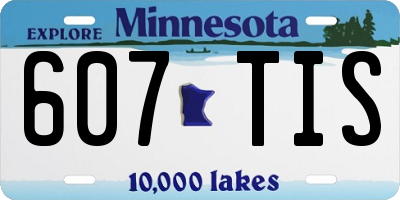 MN license plate 607TIS