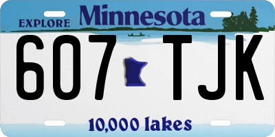 MN license plate 607TJK