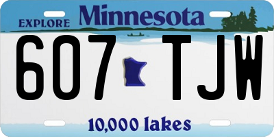 MN license plate 607TJW