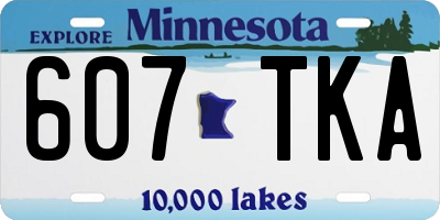 MN license plate 607TKA