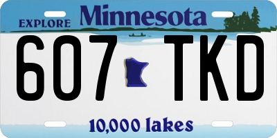 MN license plate 607TKD