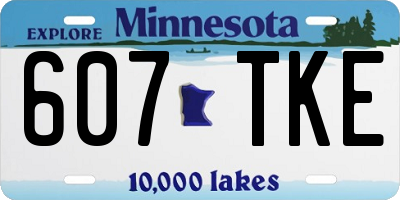 MN license plate 607TKE
