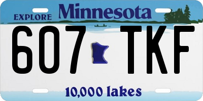 MN license plate 607TKF