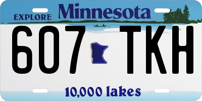 MN license plate 607TKH