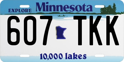 MN license plate 607TKK