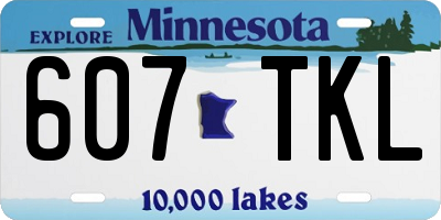 MN license plate 607TKL