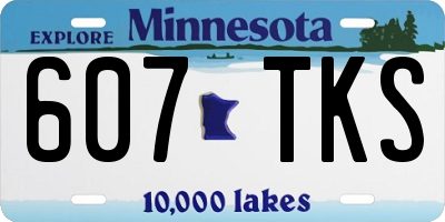 MN license plate 607TKS