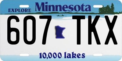 MN license plate 607TKX