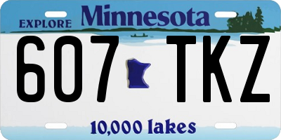 MN license plate 607TKZ