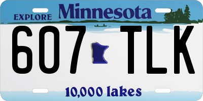 MN license plate 607TLK