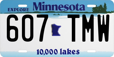 MN license plate 607TMW