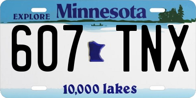 MN license plate 607TNX