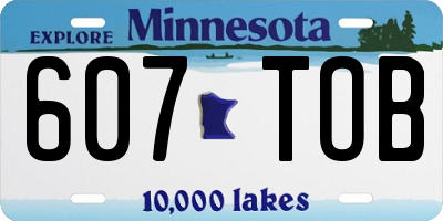 MN license plate 607TOB