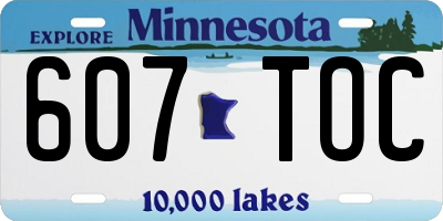 MN license plate 607TOC