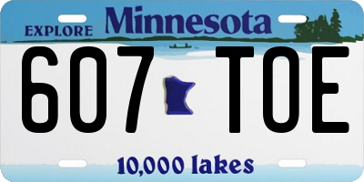 MN license plate 607TOE