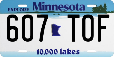 MN license plate 607TOF