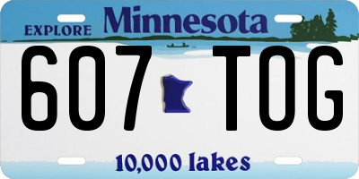 MN license plate 607TOG