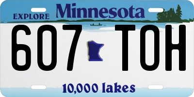 MN license plate 607TOH