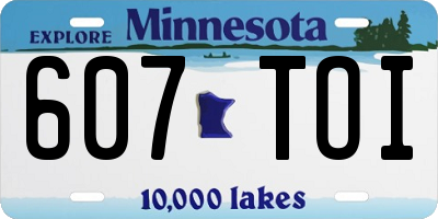 MN license plate 607TOI