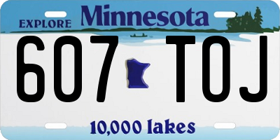 MN license plate 607TOJ