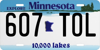 MN license plate 607TOL