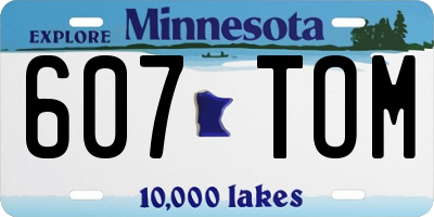 MN license plate 607TOM
