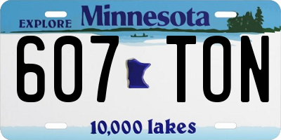 MN license plate 607TON