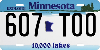 MN license plate 607TOO