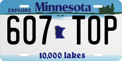 MN license plate 607TOP