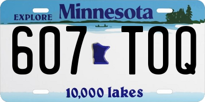 MN license plate 607TOQ