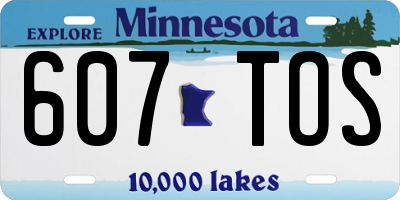 MN license plate 607TOS