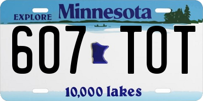 MN license plate 607TOT